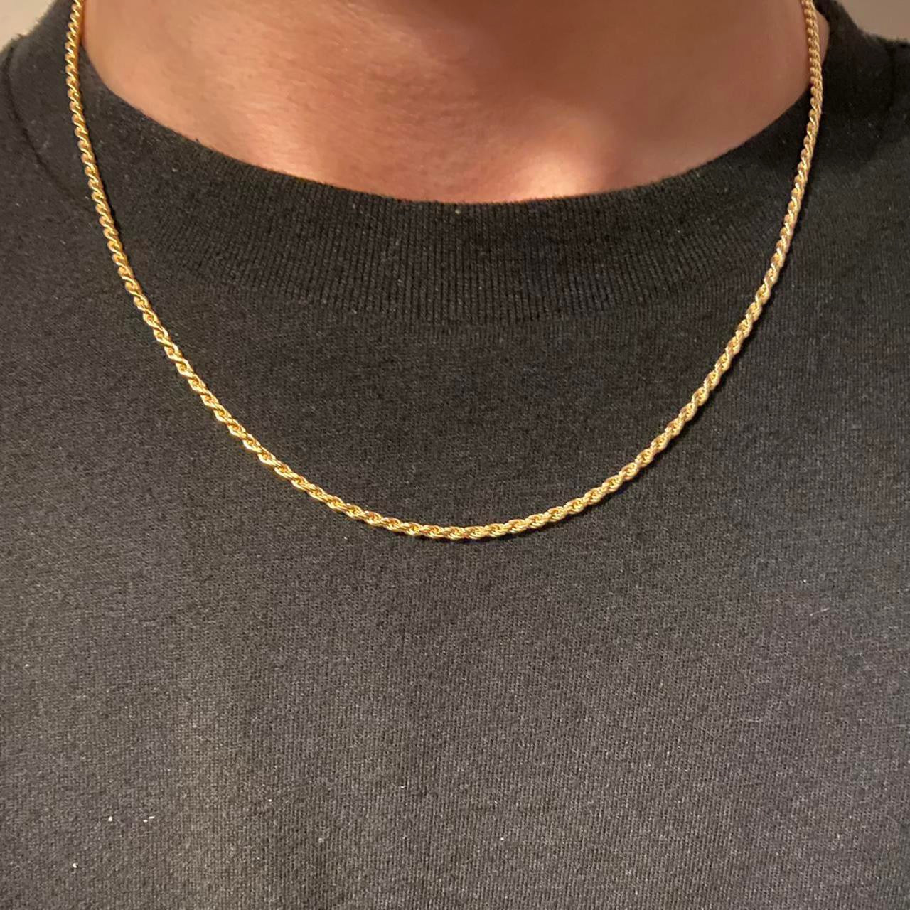 14k Gold Vermeil Rope Chain 18in 2mm - Prestige Jewelry