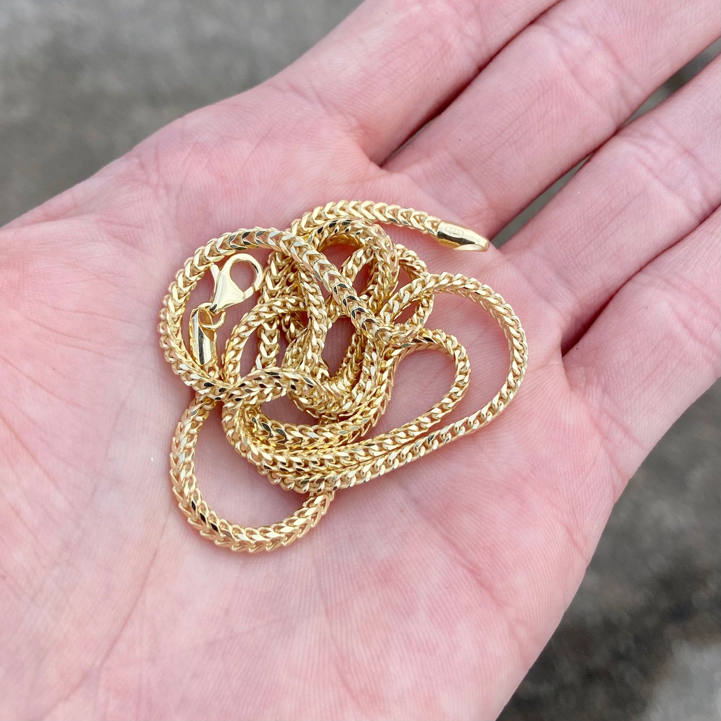 14k Gold Vermeil Franco Chain 20in 2mm