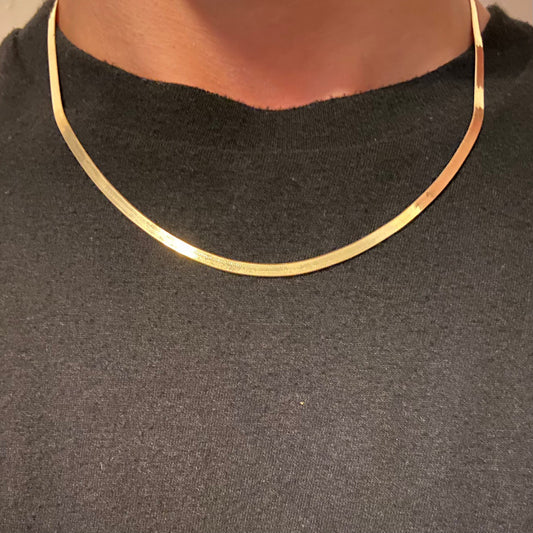 14k Gold Vermeil Herringbone Chain 18in 3mm