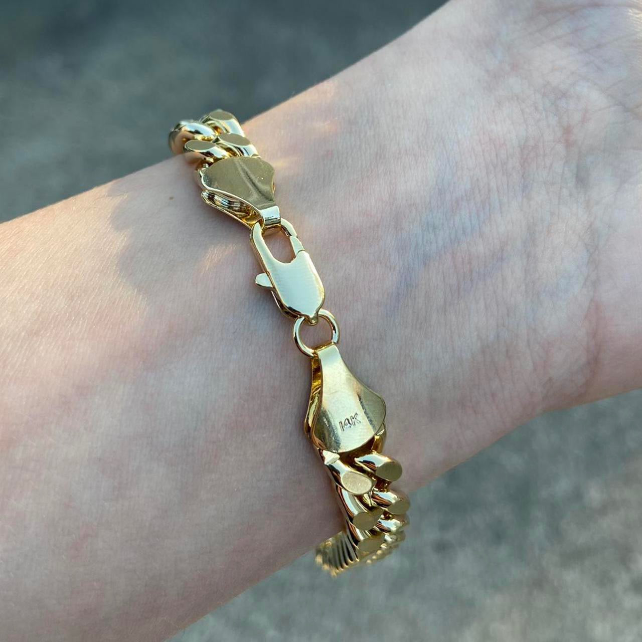 14k Gold Layered Cuban Link Bracelet 8in 9mm - Prestige Jewelry