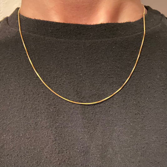 Solid Real 14k Gold Box Chain 20in 1mm