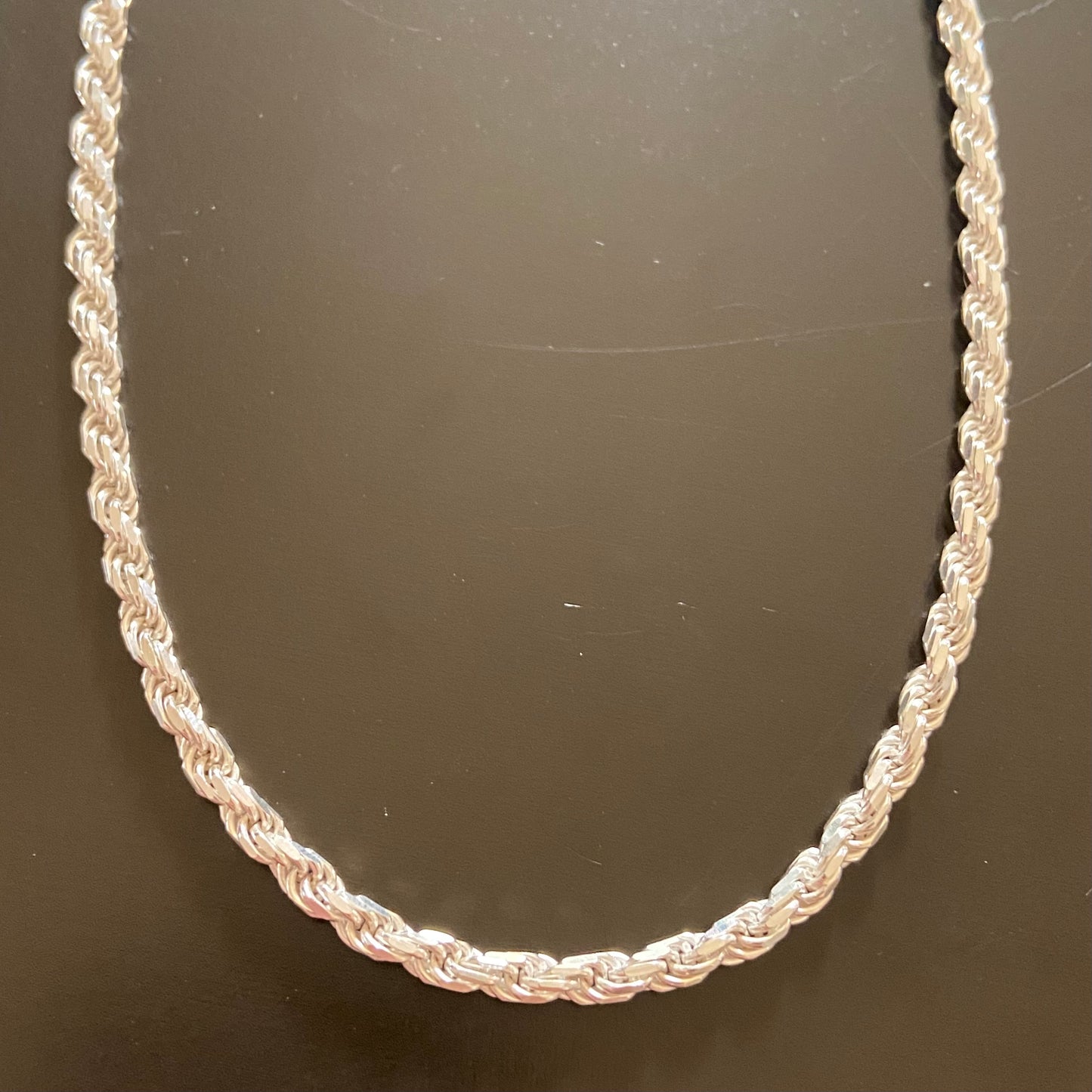 Solid Silver Rope Chain 18in 4mm