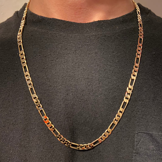 14k Gold Layered Figaro Chain 24in 6mm