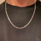 Solid Silver Figaro Chain 20in 4mm - Prestige Jewelry