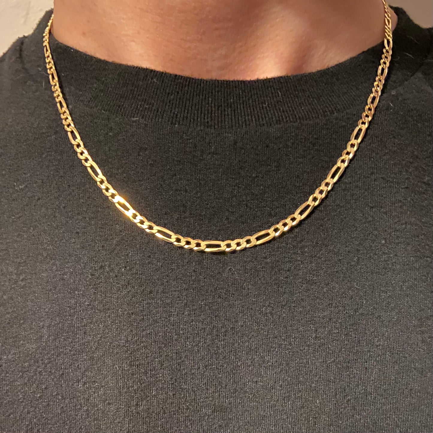 14k Gold Vermeil Figaro Chain 18in 3mm