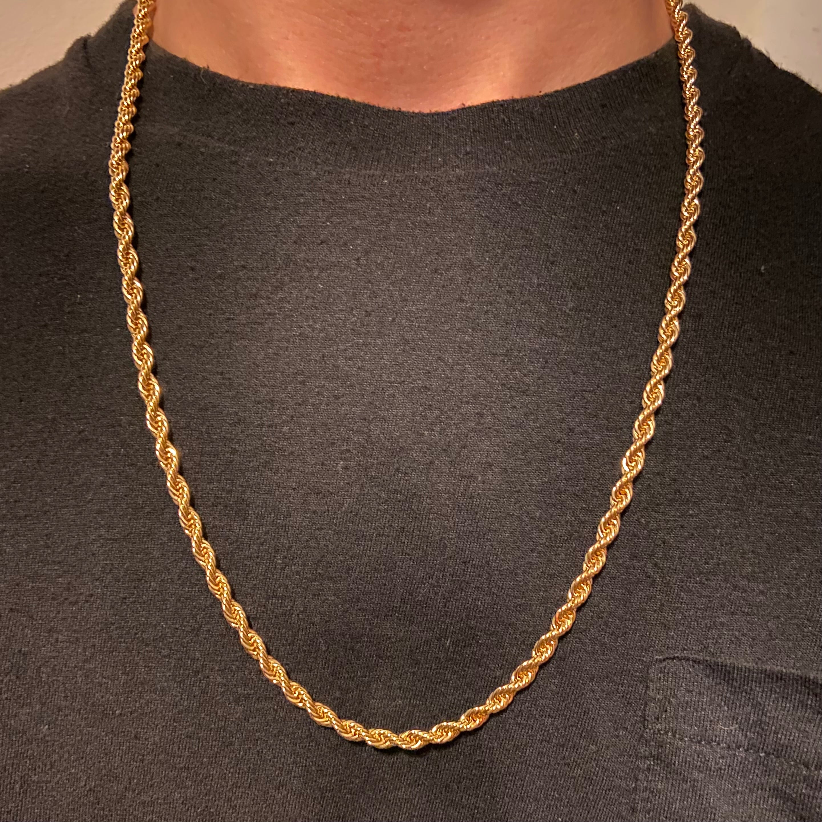 14k Gold Layered Rope Chain 24in 4mm - Prestige Jewelry