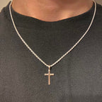 Solid Silver Cross and Rope Chain Necklace Set - Prestige Jewelry
