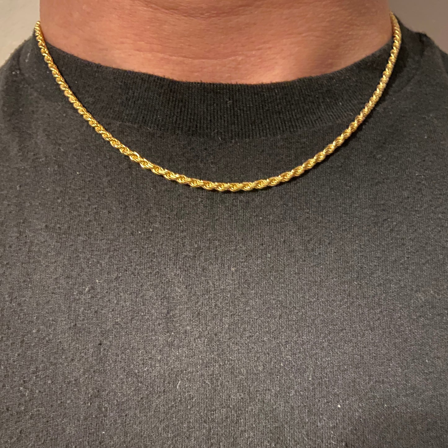 Solid Real 10k Gold Rope Chain 18in 3mm
