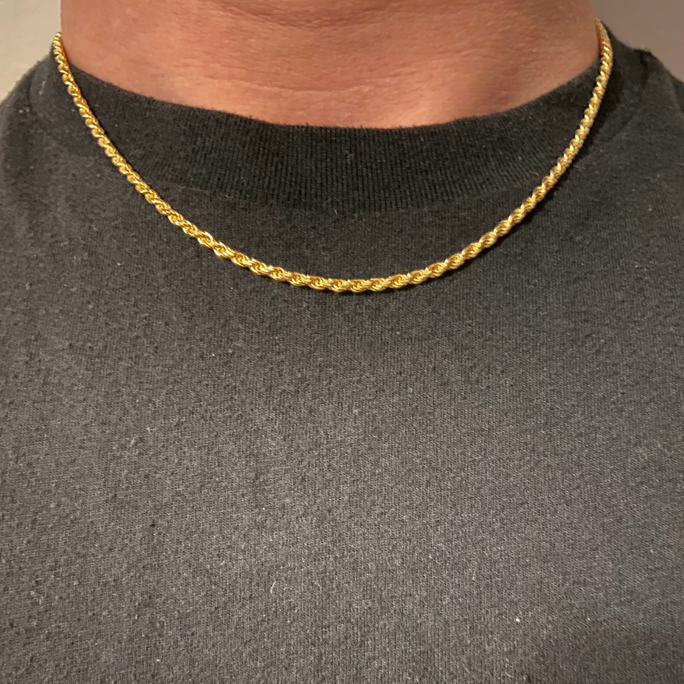 Solid Real 10k Gold Rope Chain 18in 3mm - Prestige Jewelry