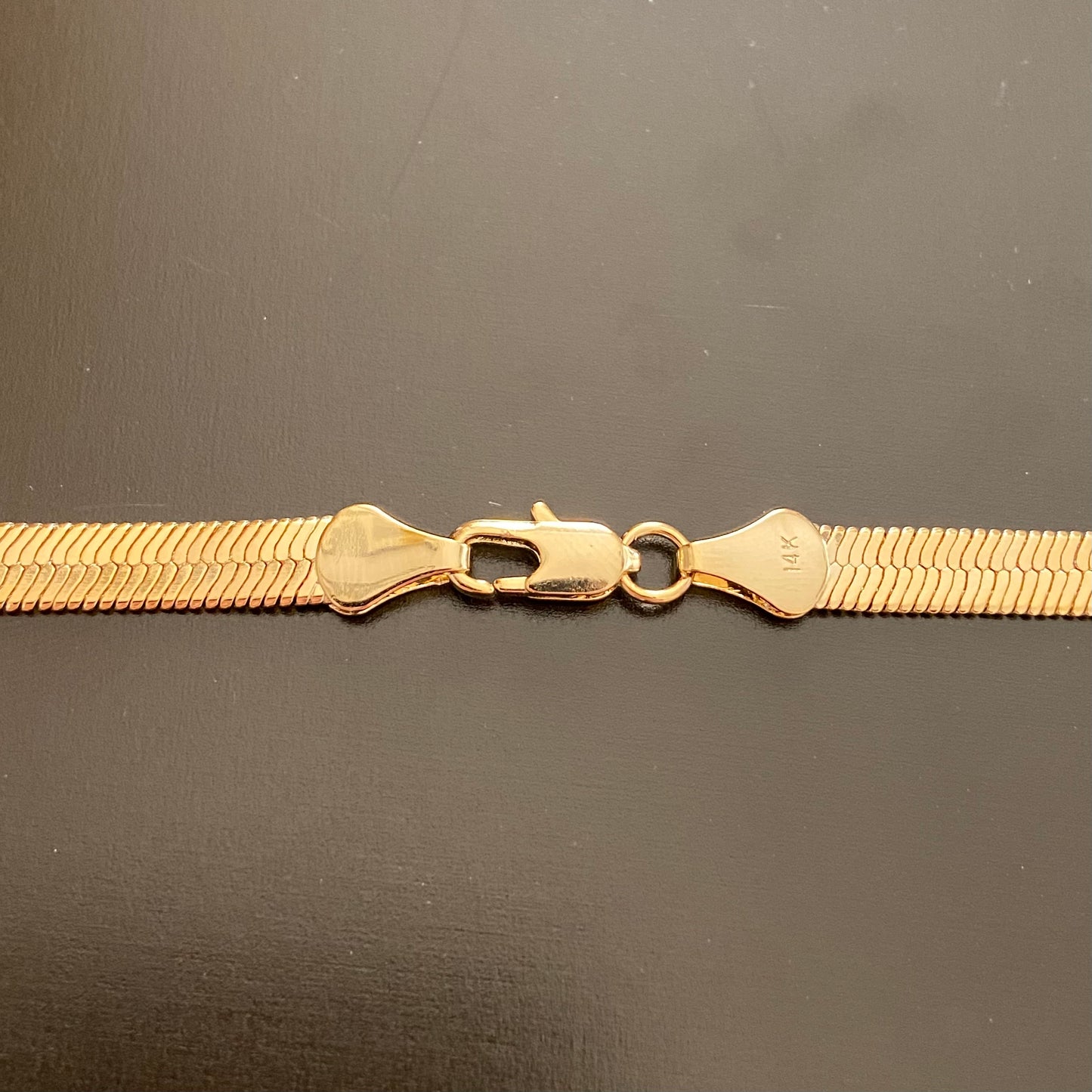 14k Gold Layered Herringbone Chain 24in 6mm